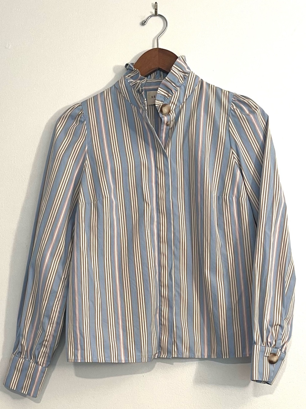 Sezane Ambre Shirt in Pastel Stripes - Picture 5 of 11